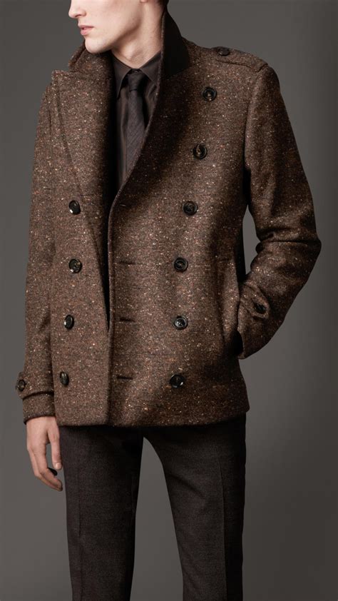 burberry coat mens winter|burberry wool pea coats men's.